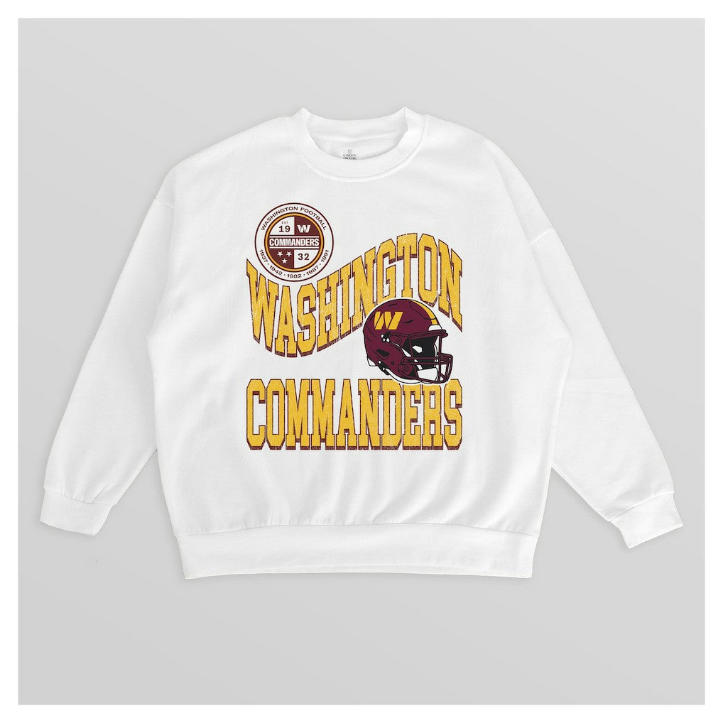 Washington Commanders Gameday Couture Women's Oversized Hard Earned Premium Fleece Pullover Sweatshirt - White online