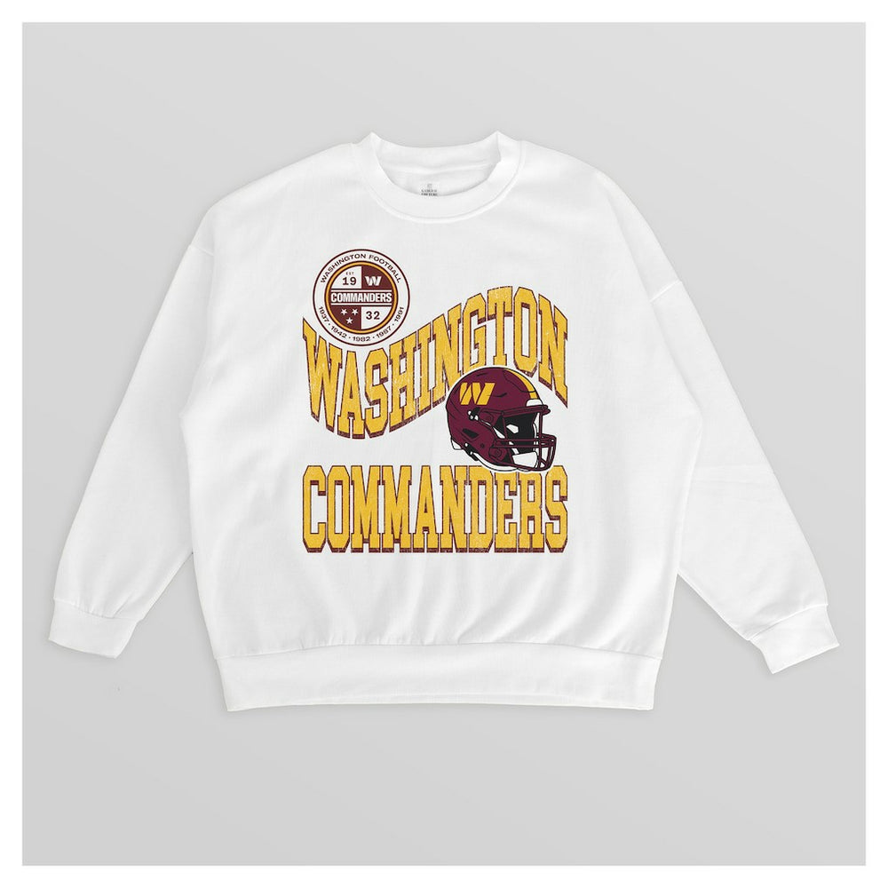 Washington Commanders Gameday Couture Women's Oversized Hard Earned Premium Fleece Pullover Sweatshirt - White online