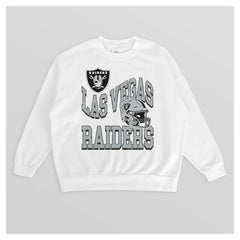Las Vegas Raiders Gameday Couture Women's Oversized Hard Earned Premium Fleece Pullover Sweatshirt - White discount