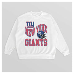New York Giants Gameday Couture Women's Oversized Hard Earned Premium Fleece Pullover Sweatshirt - White for sale