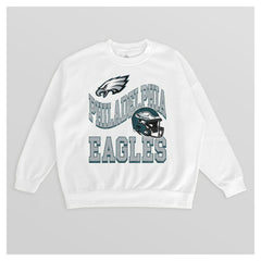 Philadelphia Eagles Gameday Couture Women's Oversized Hard Earned Premium Fleece Pullover Sweatshirt - White sale