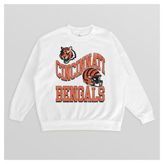 Cincinnati Bengals Gameday Couture Women's Oversized Hard Earned Premium Fleece Pullover Sweatshirt - White cheap