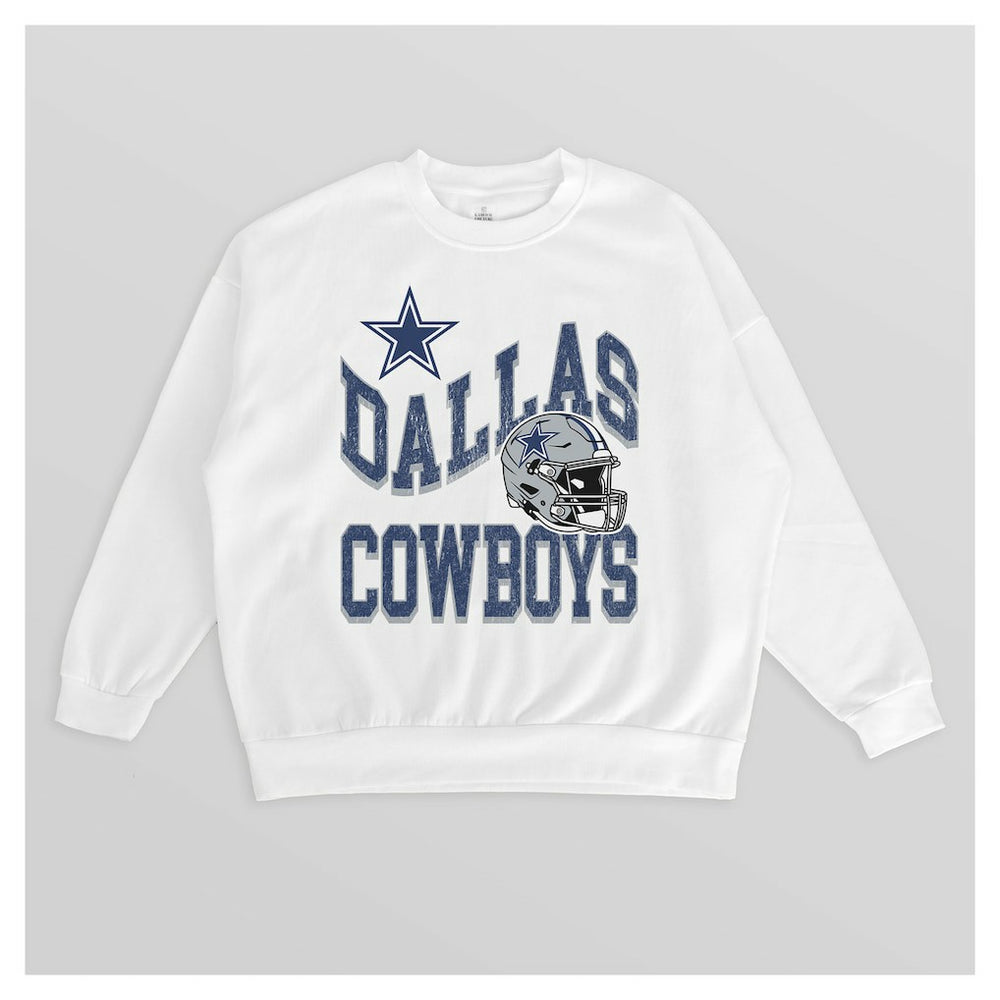 Dallas Cowboys Gameday Couture Women's Oversized Hard Earned Premium Fleece Pullover Sweatshirt - White online