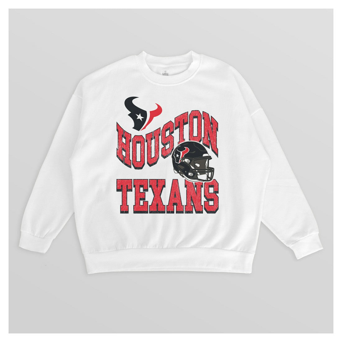 Houston Texans Gameday Couture Women's Oversized Hard Earned Premium Fleece Pullover Sweatshirt - White for sale