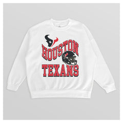 Houston Texans Gameday Couture Women's Oversized Hard Earned Premium Fleece Pullover Sweatshirt - White for sale