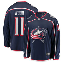Miles Wood Columbus Blue Jackets Fanatics Home Breakaway Jersey - Navy Jerseys
