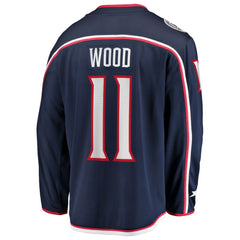 Miles Wood Columbus Blue Jackets Fanatics Home Breakaway Jersey - Navy Jerseys