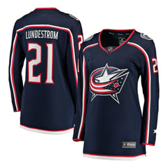 Isac Lundestrom Columbus Blue Jackets Fanatics Women's Home Breakaway Jersey - Navy Jerseys