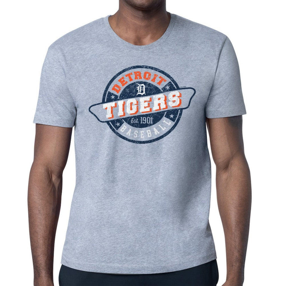 Detroit Tigers Starter Route 66 Team Logo T-Shirt Heather Gray