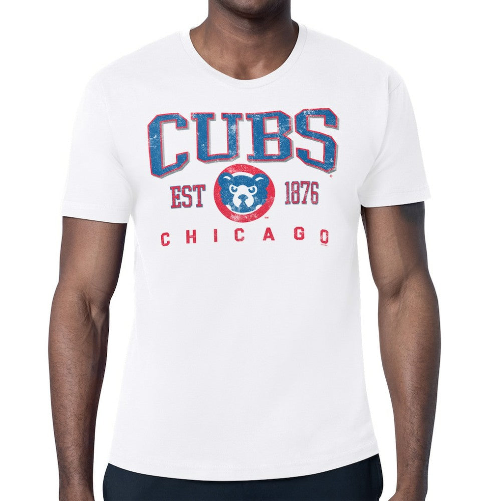 Chicago Cubs Starter Distressed Logo T-Shirt White