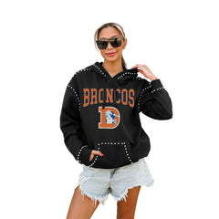 Denver Broncos Gameday Couture Women's Studded Pullover Hoodie - Black discount
