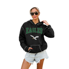 Philadelphia Eagles Gameday Couture Women's Studded Pullover Hoodie - Black online