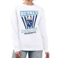 Kansas City Royals Starter Women's Poster Print Team Fleece Pullover Sweatshirt White