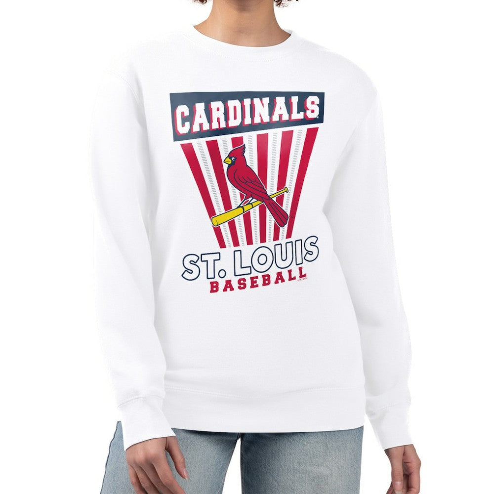 St. Louis Cardinals Starter Women's Poster Print Team Fleece Pullover Sweatshirt White