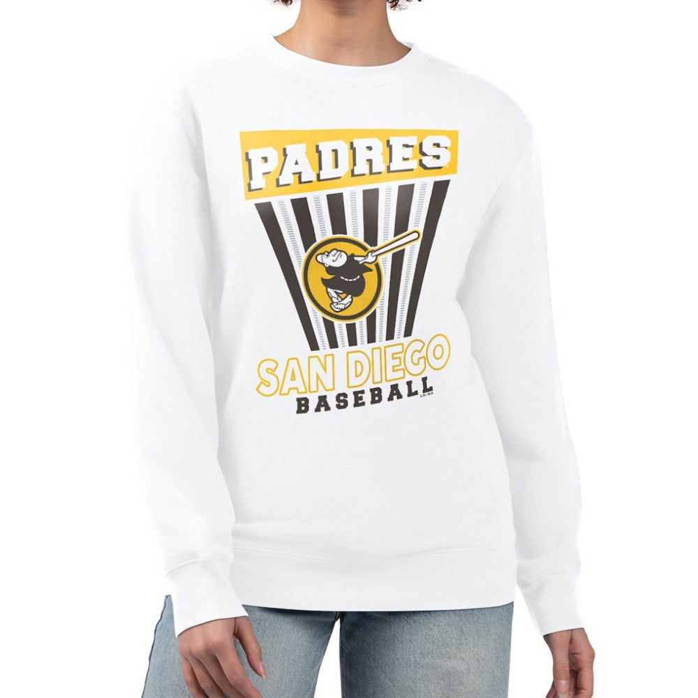 San Diego Padres Starter Women's Poster Print Team Fleece Pullover Sweatshirt White