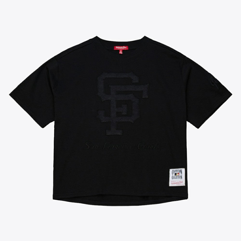 San Francisco Giants Women's Cooperstown Collection Phantom Cropped T-Shirt Black