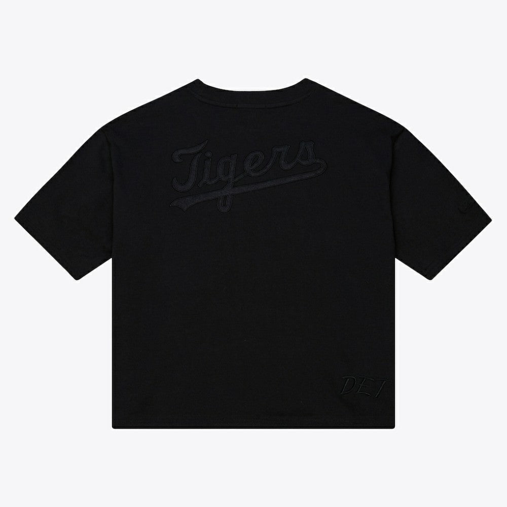 Detroit Tigers Women's Cooperstown Collection Phantom Cropped T-Shirt Black