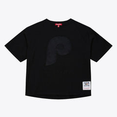 Philadelphia Phillies Women's Cooperstown Collection Phantom Cropped T-Shirt Black