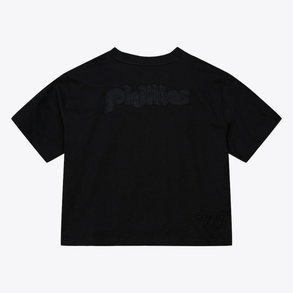 Philadelphia Phillies Women's Cooperstown Collection Phantom Cropped T-Shirt Black
