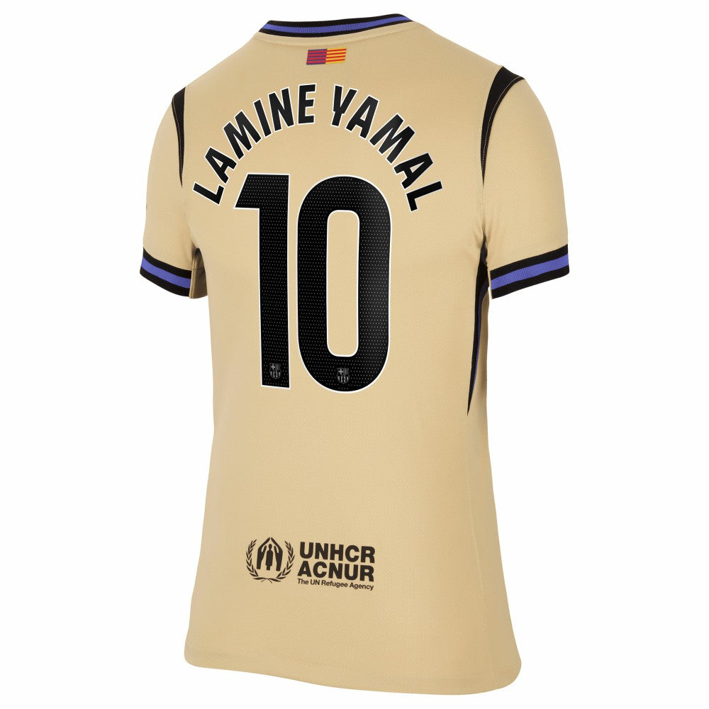 Lamine Yamal Barcelona Women's 2025/26 Away Stadium Replica Jersey - Gold outlet