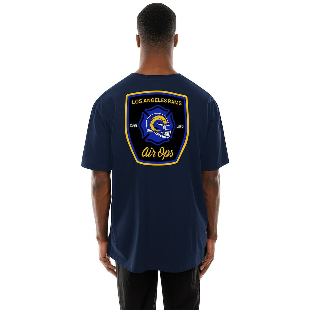Los Angeles Rams x LAFD New Era Air Ops T-Shirt - Navy cheap