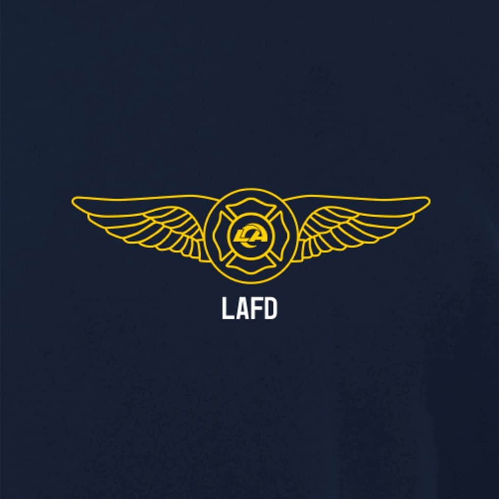 Los Angeles Rams x LAFD New Era Air Ops T-Shirt - Navy cheap