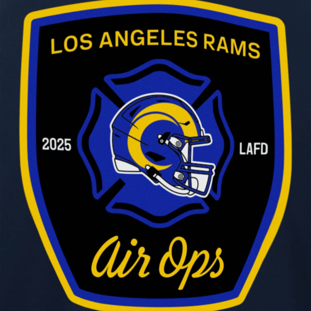 Los Angeles Rams x LAFD New Era Air Ops T-Shirt - Navy cheap