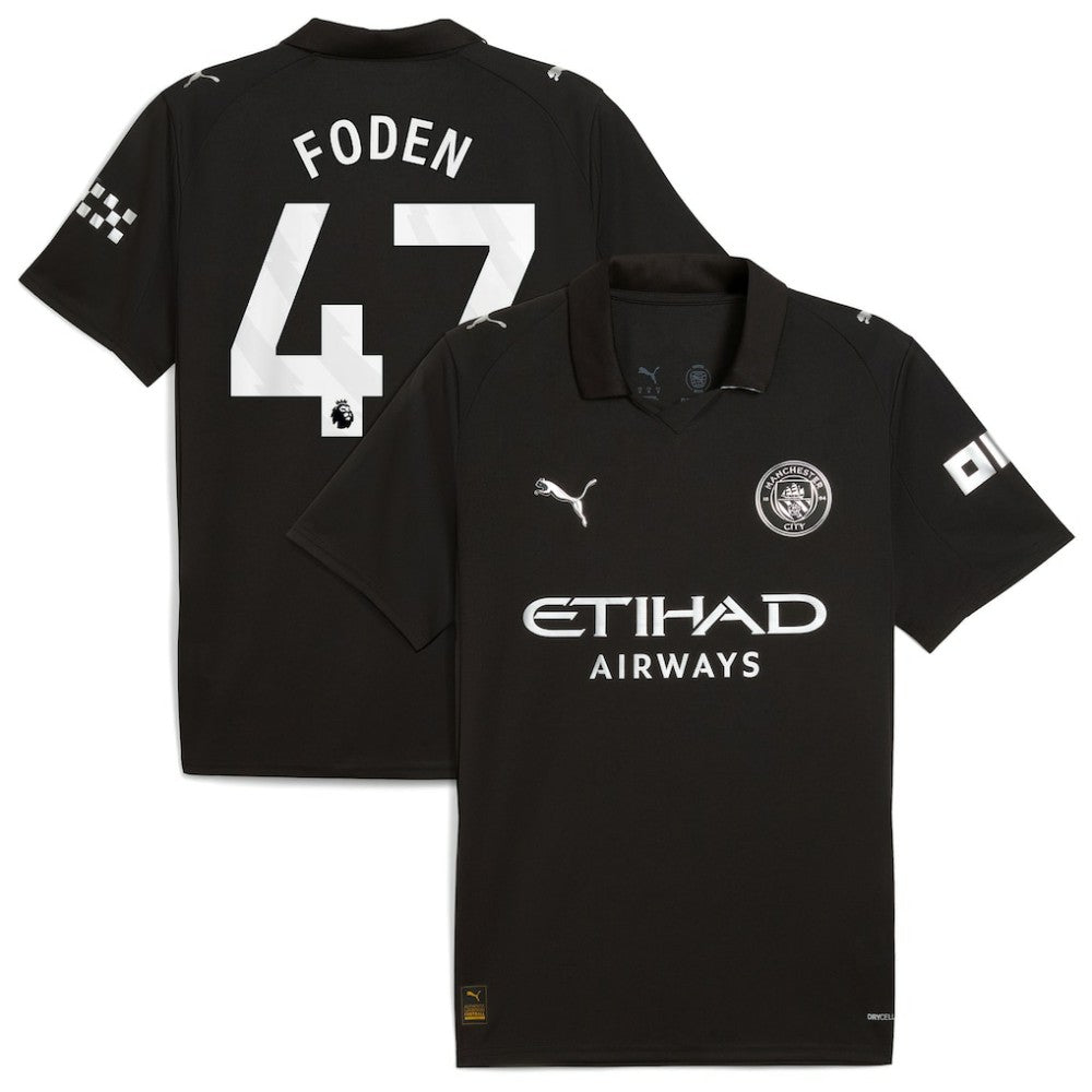 Phil Foden Manchester City 2025/26 Away Replica Player Jersey - Black discount