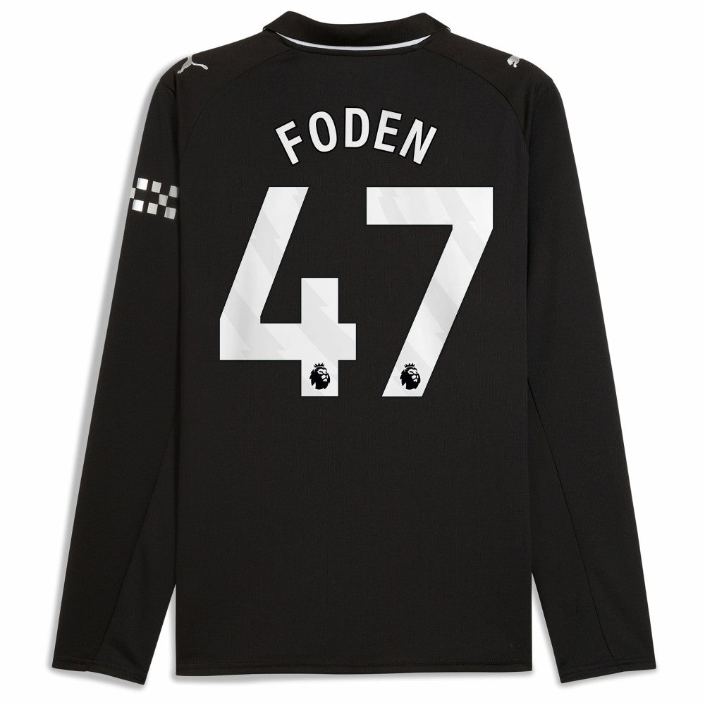 Phil Foden Manchester City Away 2025/26 Replica Long Sleeve Player Jersey - Black online