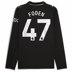 Phil Foden Manchester City Away 2025/26 Replica Long Sleeve Player Jersey - Black online
