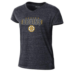 Boston Bruins Champion Women's Tri-Blend V-Neck T-Shirt - Black T-shirts