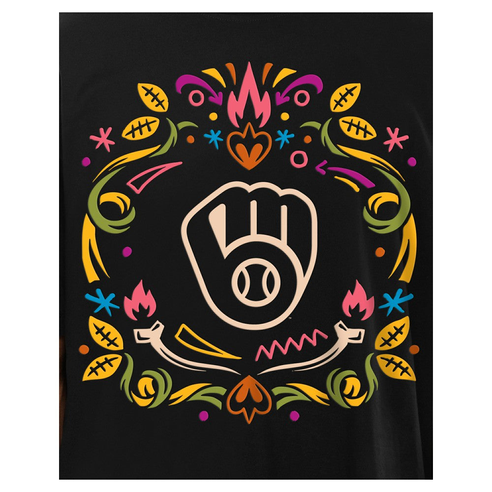 Milwaukee Brewers Día de los Muertos T-Shirt Black