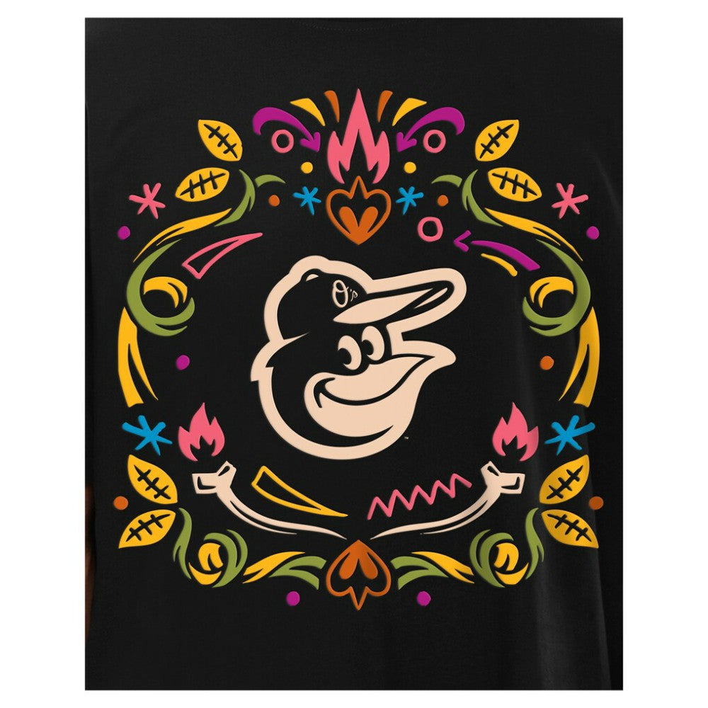 Baltimore Orioles Día de los Muertos T-Shirt Black