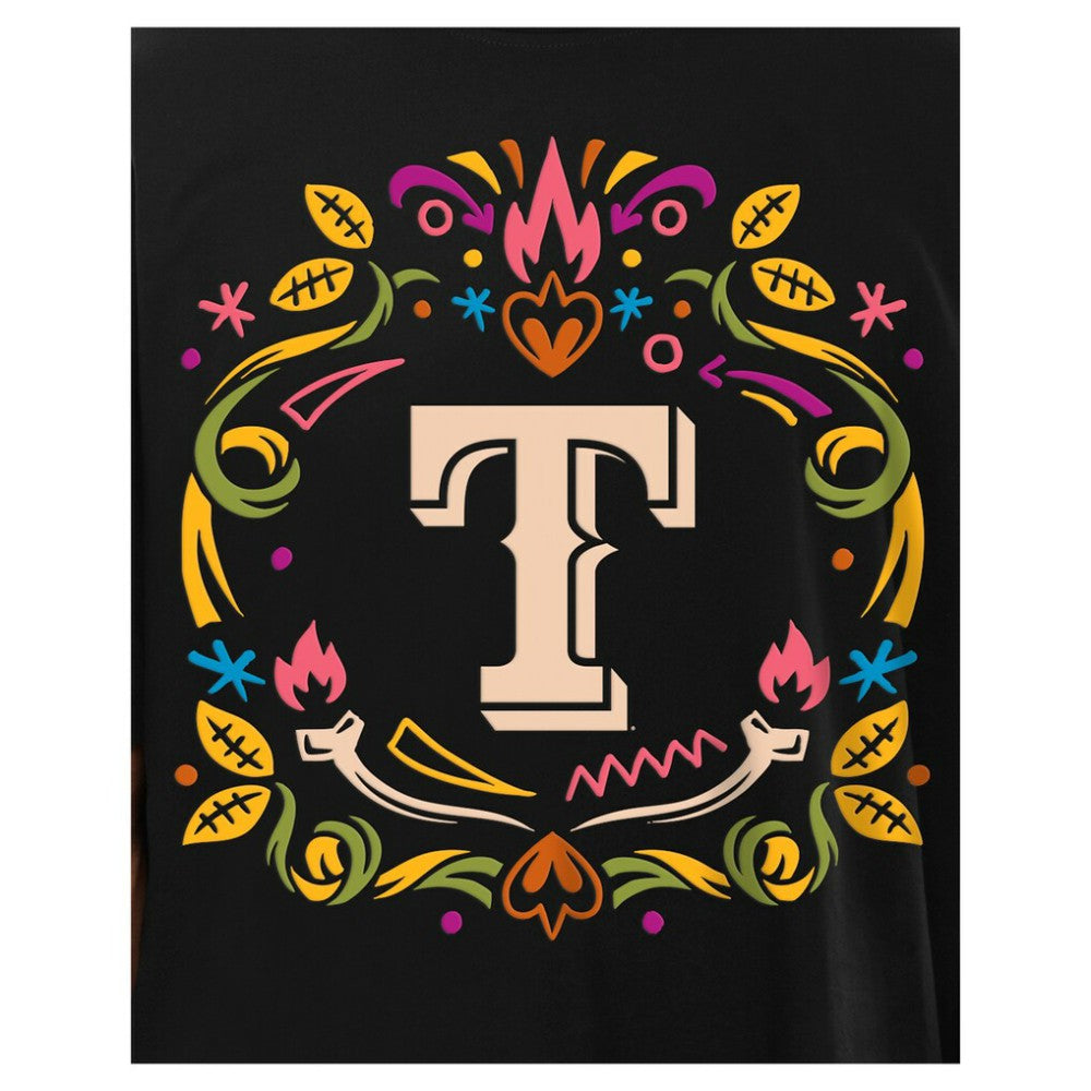 Texas Rangers Día de los Muertos T-Shirt Black
