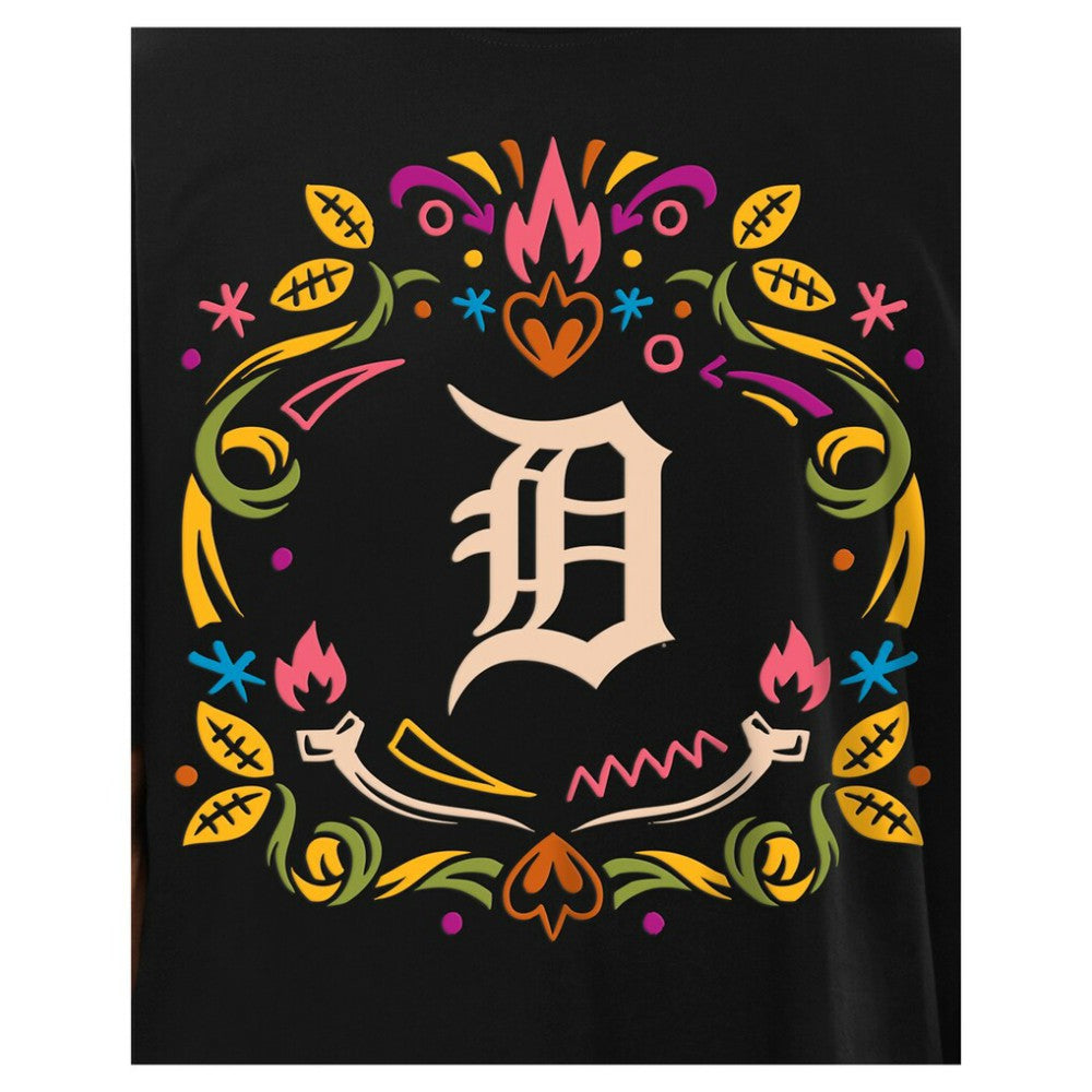 Detroit Tigers Día de los Muertos T-Shirt Black