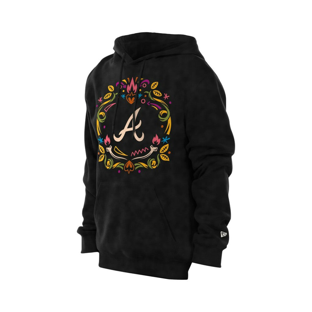 Atlanta Braves Día de los Muertos Brushed Fleece Hoodie Black