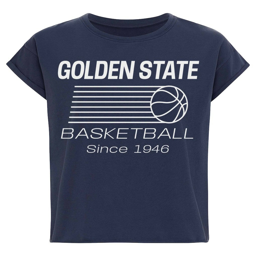 Golden State Warriors Sportiqe Women's Athletic Club Collection Alana Premium Cropped T-Shirt sale - Blue discount