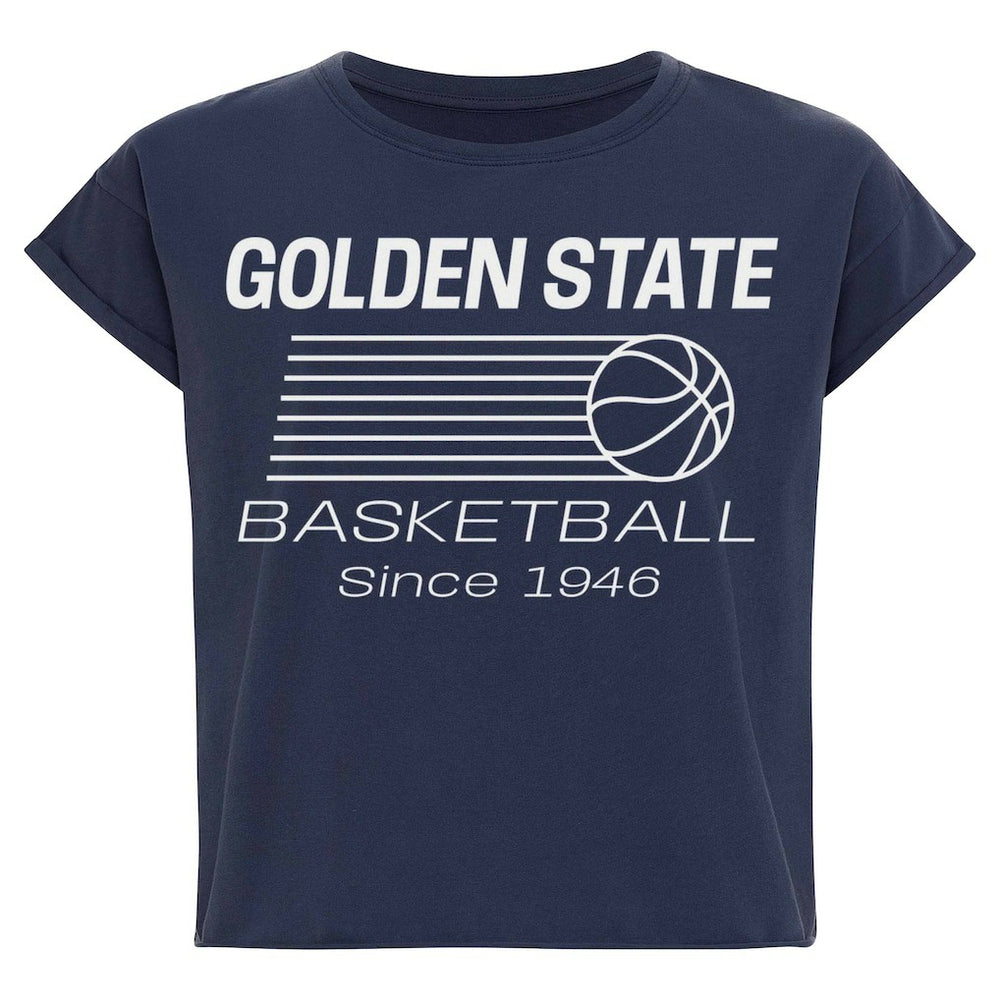 Golden State Warriors Sportiqe Women's Athletic Club Collection Alana Premium Cropped T-Shirt sale - Blue discount