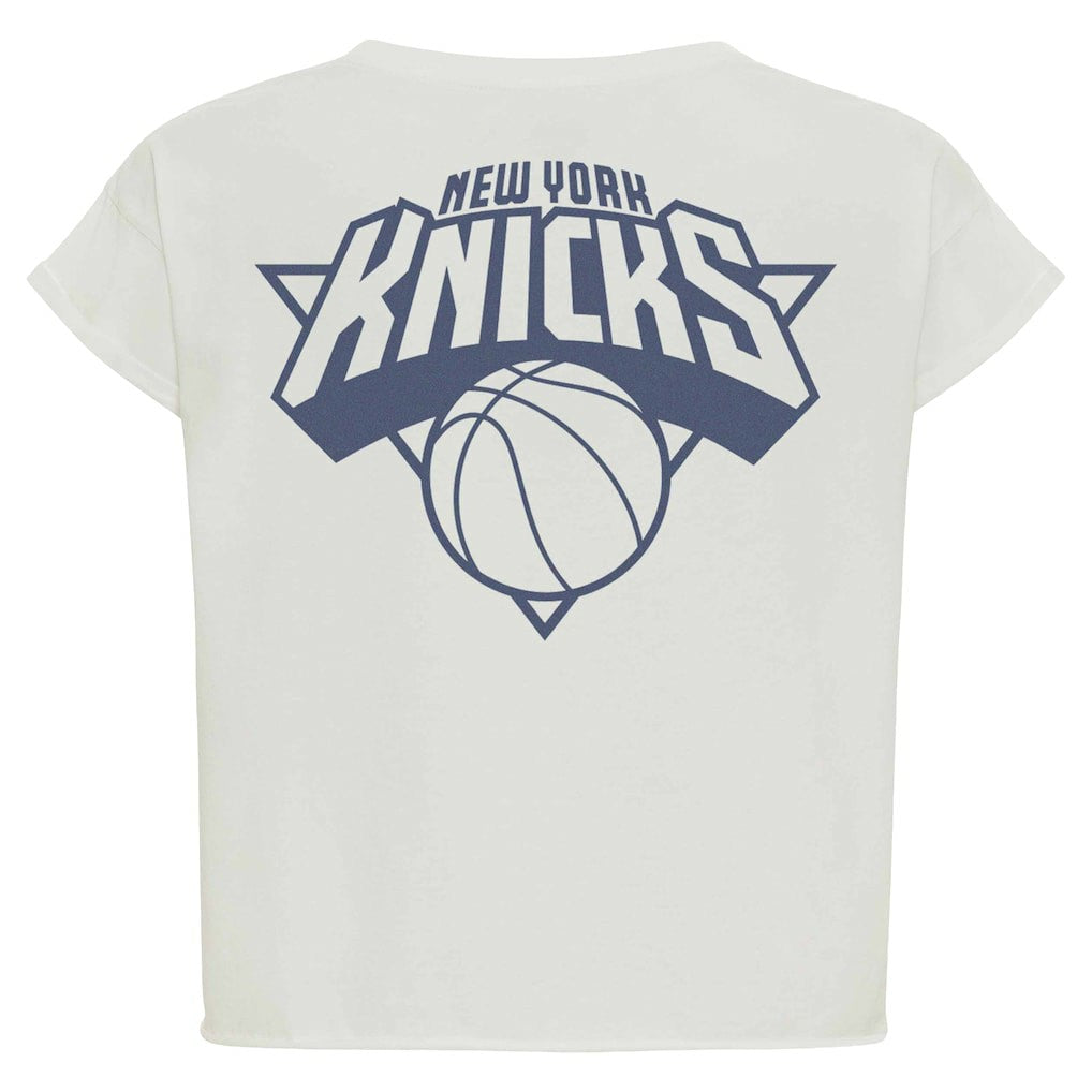 New York Knicks Sportiqe Women's Athletic Club Collection Alana Premium Cropped T-Shirt - Cream outlet