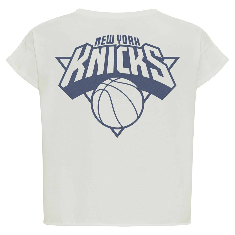 New York Knicks Sportiqe Women's Athletic Club Collection Alana Premium Cropped T-Shirt - Cream outlet