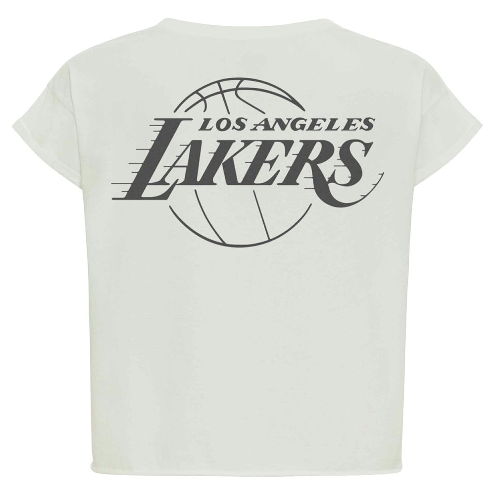 Los Angeles Lakers Sportiqe Women's Athletic Club Collection Alana Premium Cropped T-Shirt - Cream outlet