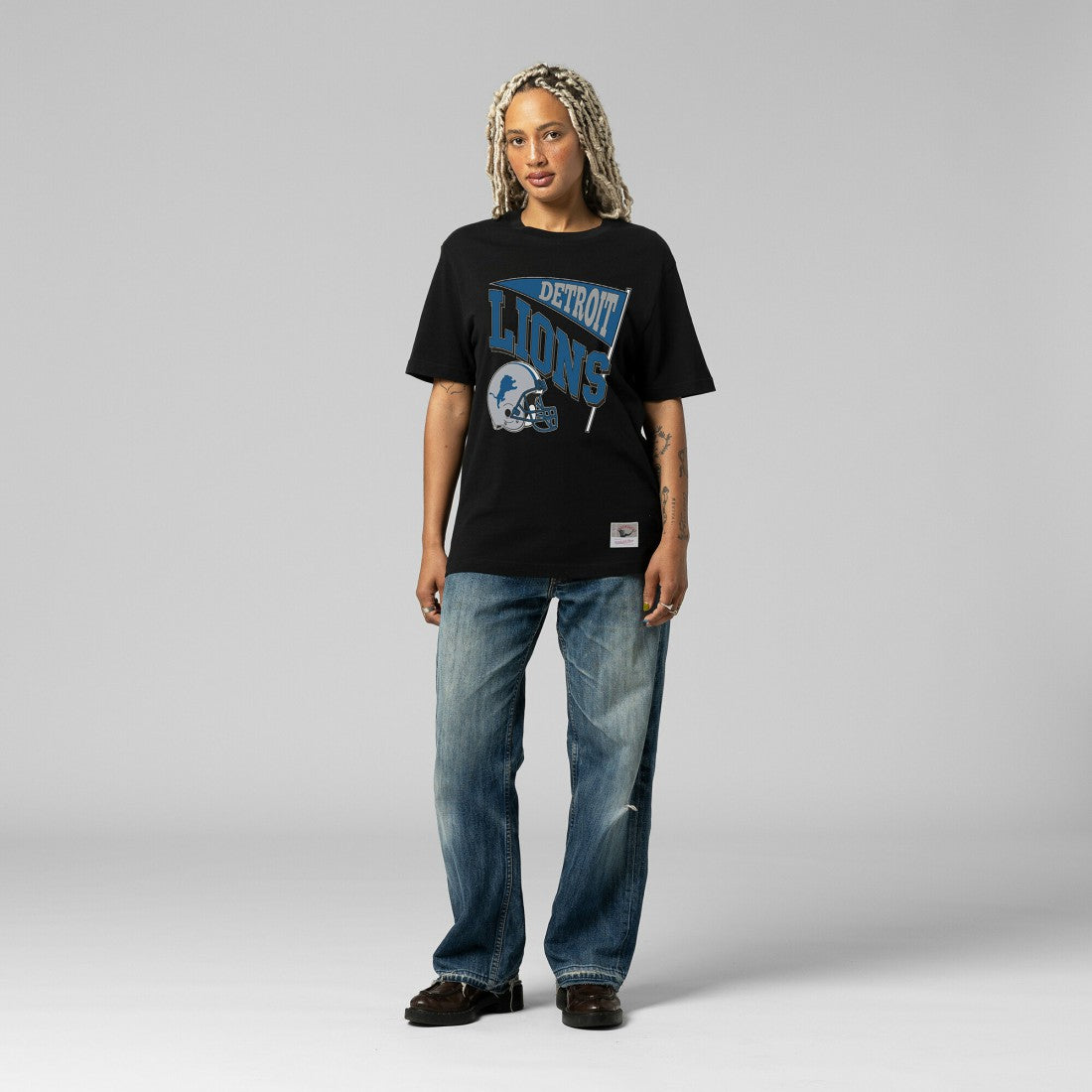 Detroit Lions Women's Team Dynamic Boyfriend T-Shirt - Black outlet