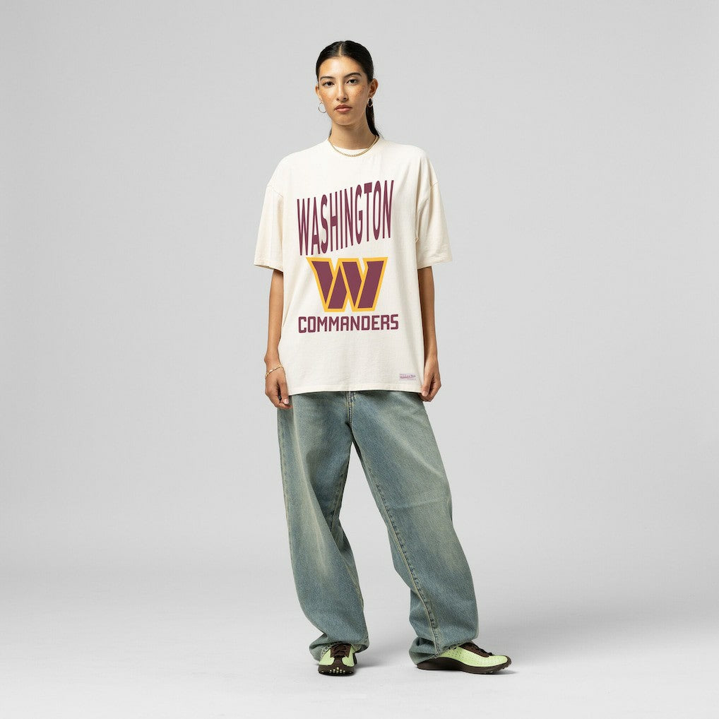 Washington Commanders Women's Logo Rise Boyfriend T-Shirt - Cream discount