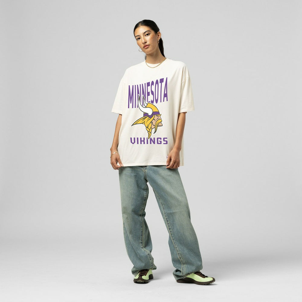Minnesota Vikings Women's Logo Rise Boyfriend T-Shirt - Cream online