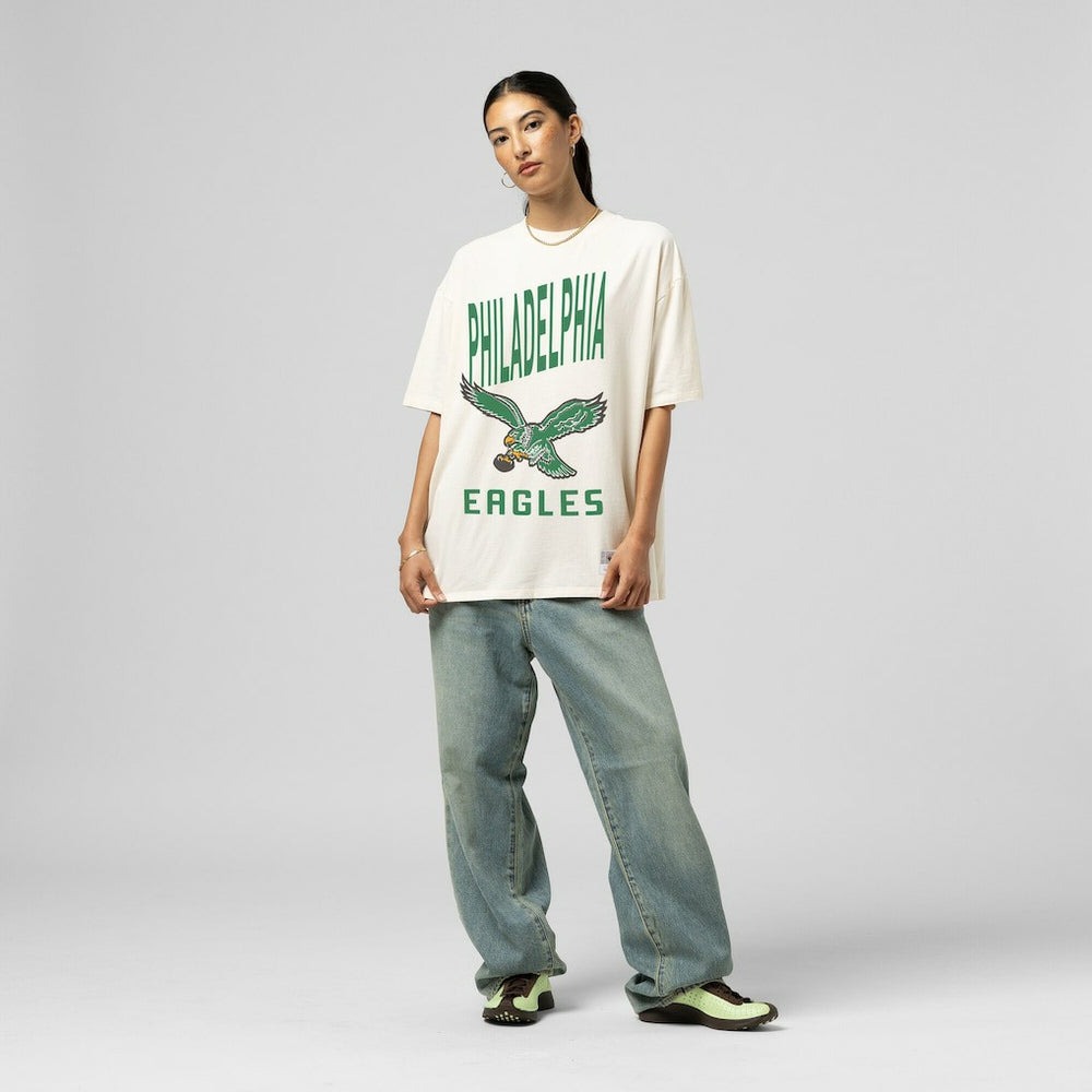 Philadelphia Eagles Women's Logo Rise Boyfriend T-Shirt - Cream sale