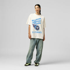 Tennessee Titans Women's Logo Rise Boyfriend T-Shirt - Cream cheap