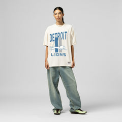 Detroit Lions Women's Logo Rise Boyfriend T-Shirt - Cream sale