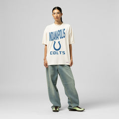 Indianapolis Colts Women's Logo Rise Boyfriend T-Shirt - Cream for sale
