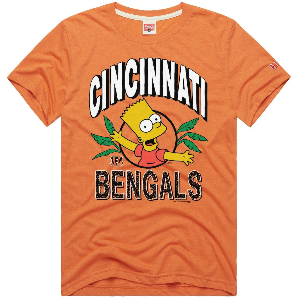 Cincinnati Bengals Homage x The Simpsons Unisex Tri-Blend T-Shirt - Orange online