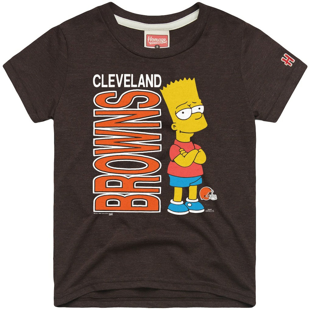 Cleveland Browns Homage x The Simpsons Unisex Tri-Blend T-Shirt - Brown sale